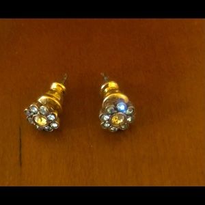 Gold and turquoise stud earrings